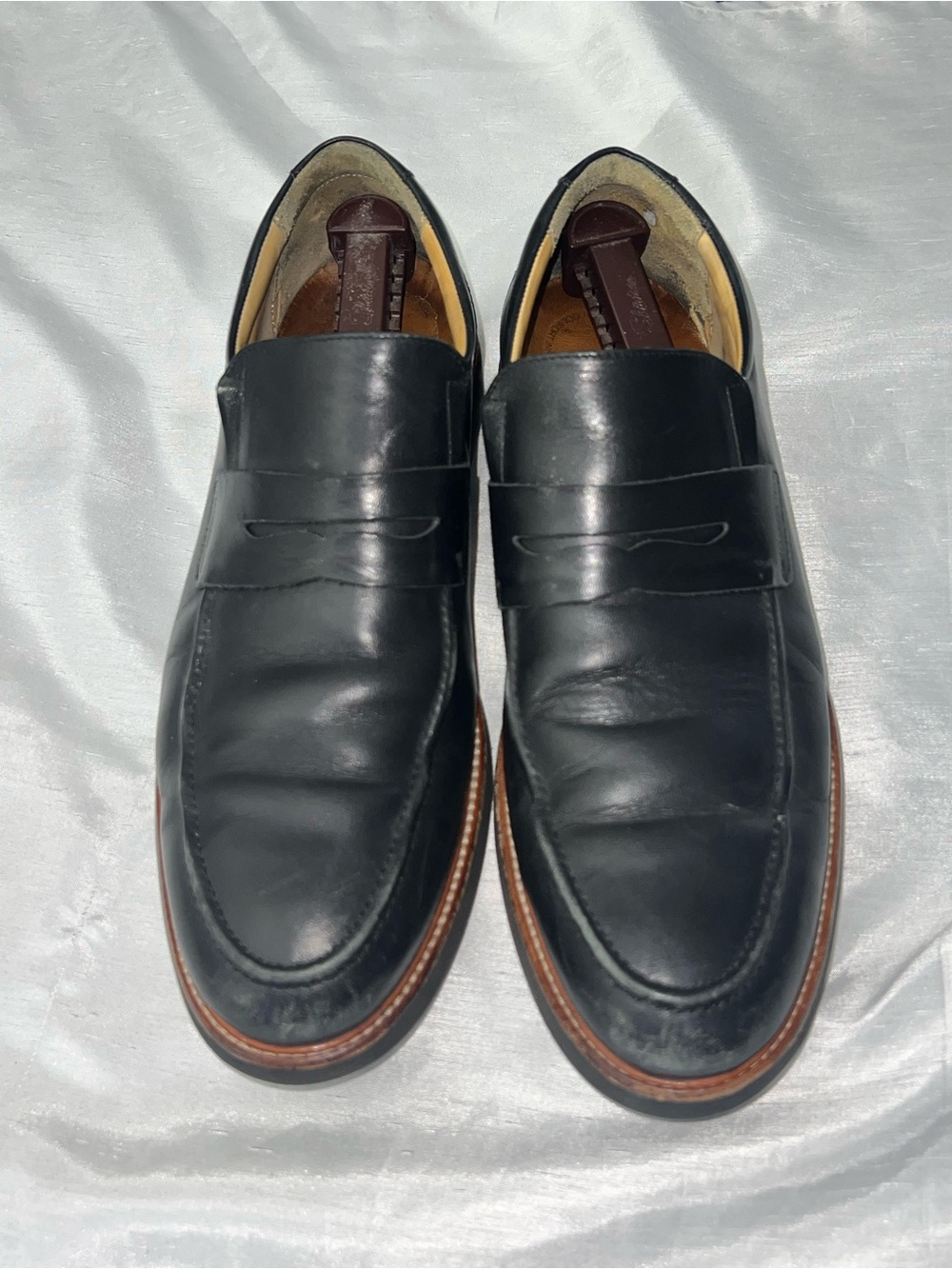 Samuel Hubbard Men's Black Leather Dress Loafers Slip On Round Toe US 12 EU 46